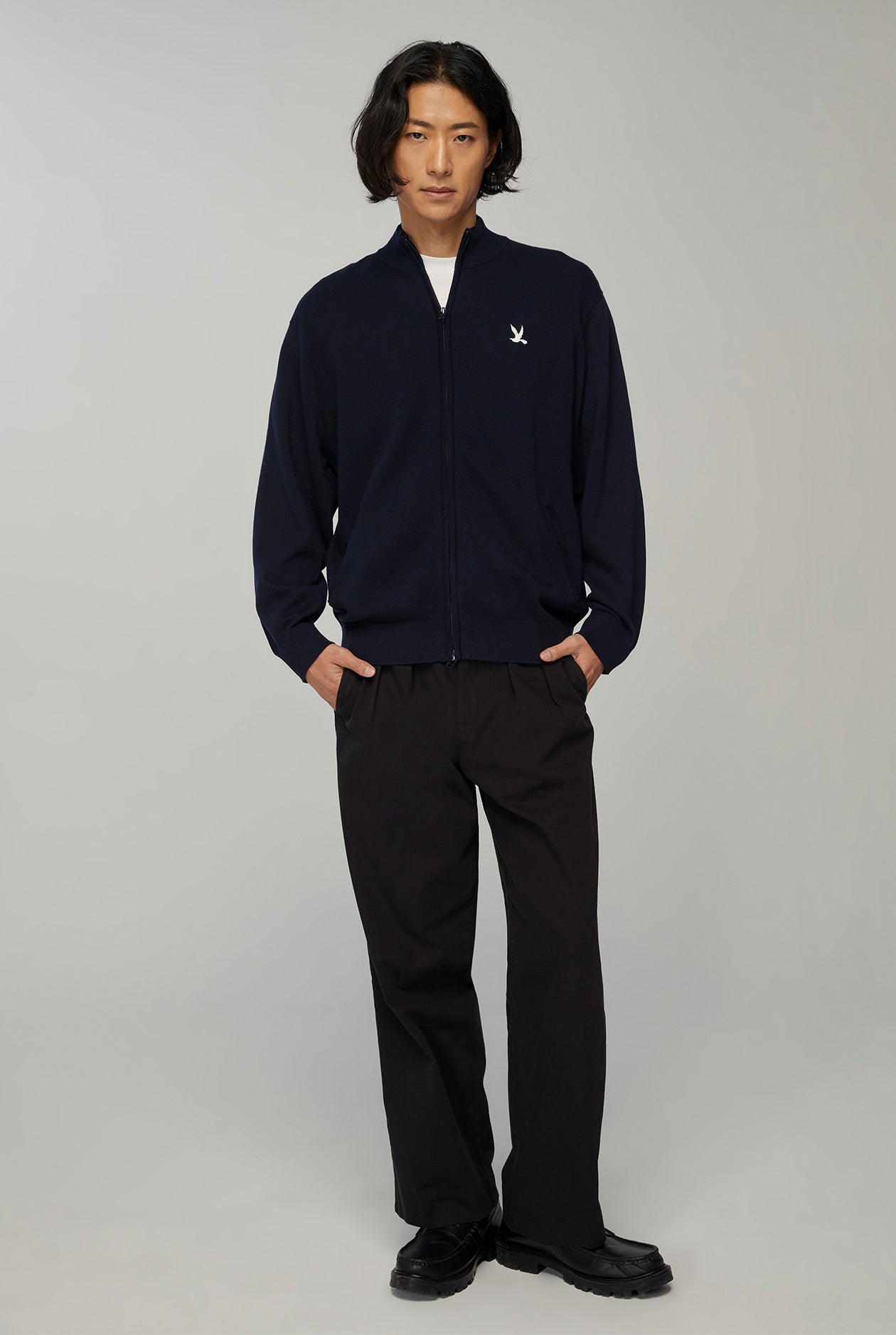 SIGNATURE BIRD LOGO ZIPPED SWEATER