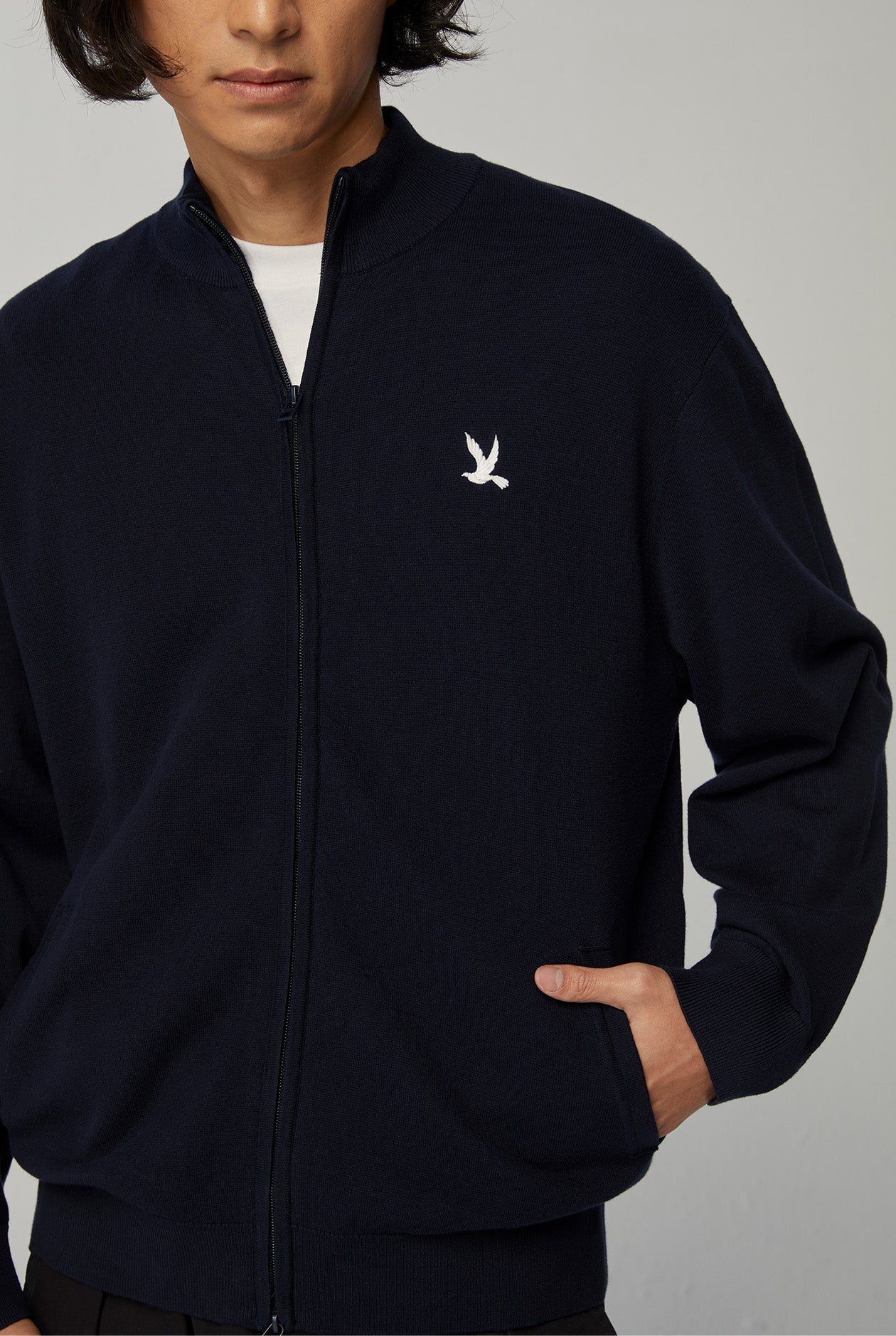 SIGNATURE BIRD LOGO ZIPPED SWEATER