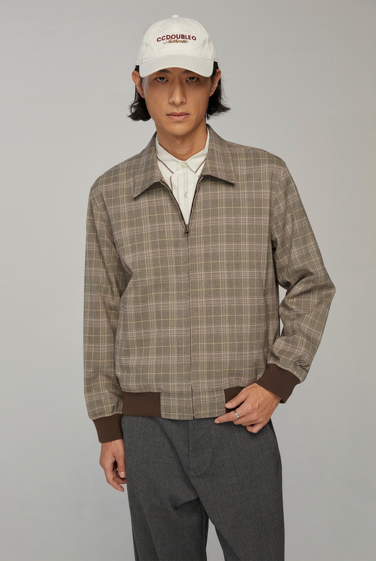 GLEN CHECKED BLOUSON JACKET