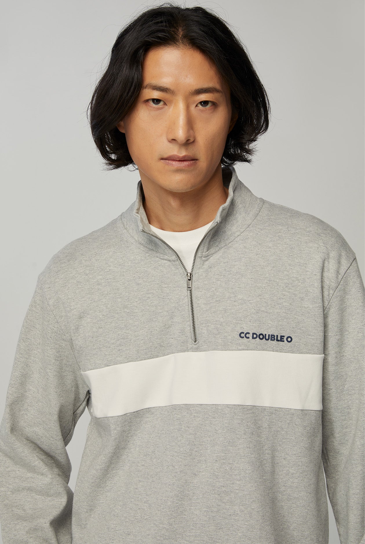 CONTRAST STRIPED LOGO SWEATER