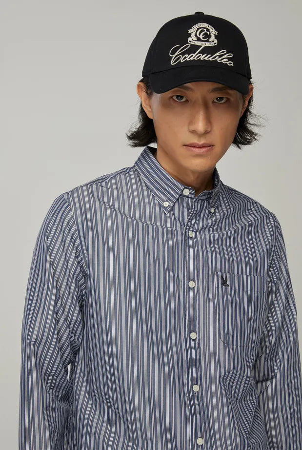 GREY STRIPED POPLIN SHIRT