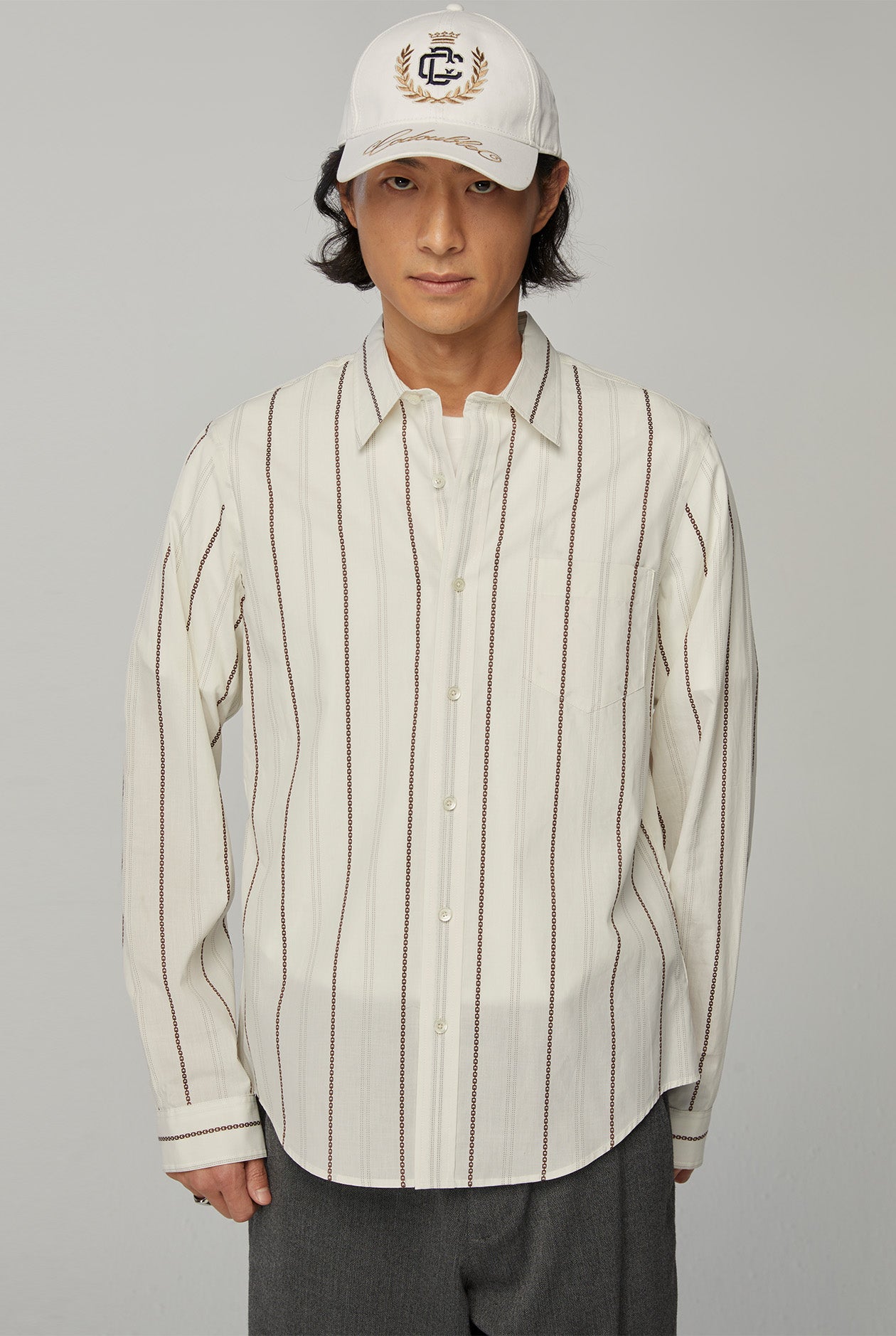 STRIPED LONG SLEEVES JACQUARD SHIRT