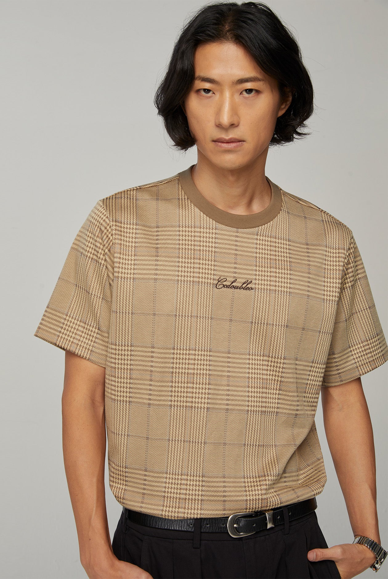GLEN CHECKED JACQUARD TEE