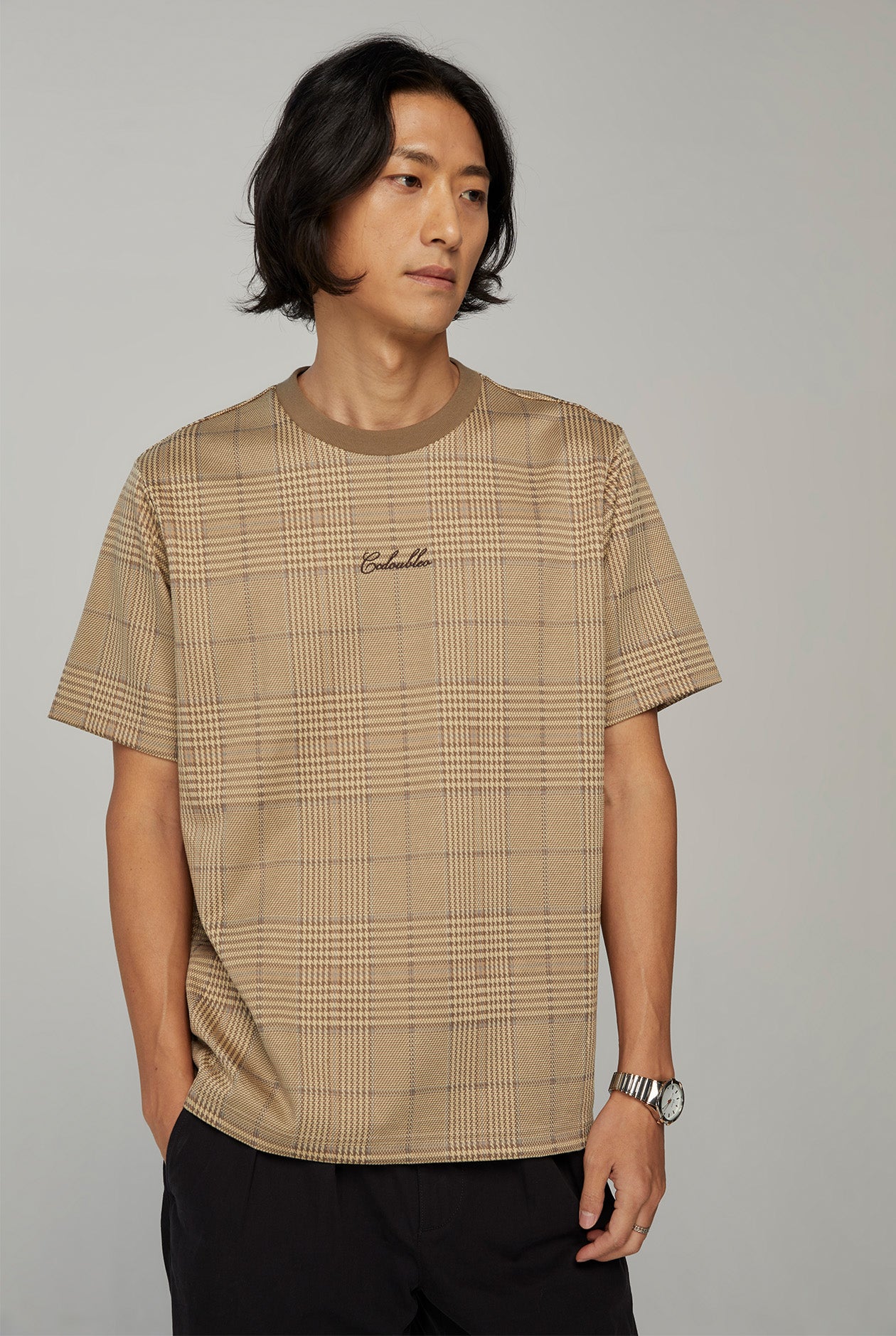 GLEN CHECKED JACQUARD TEE