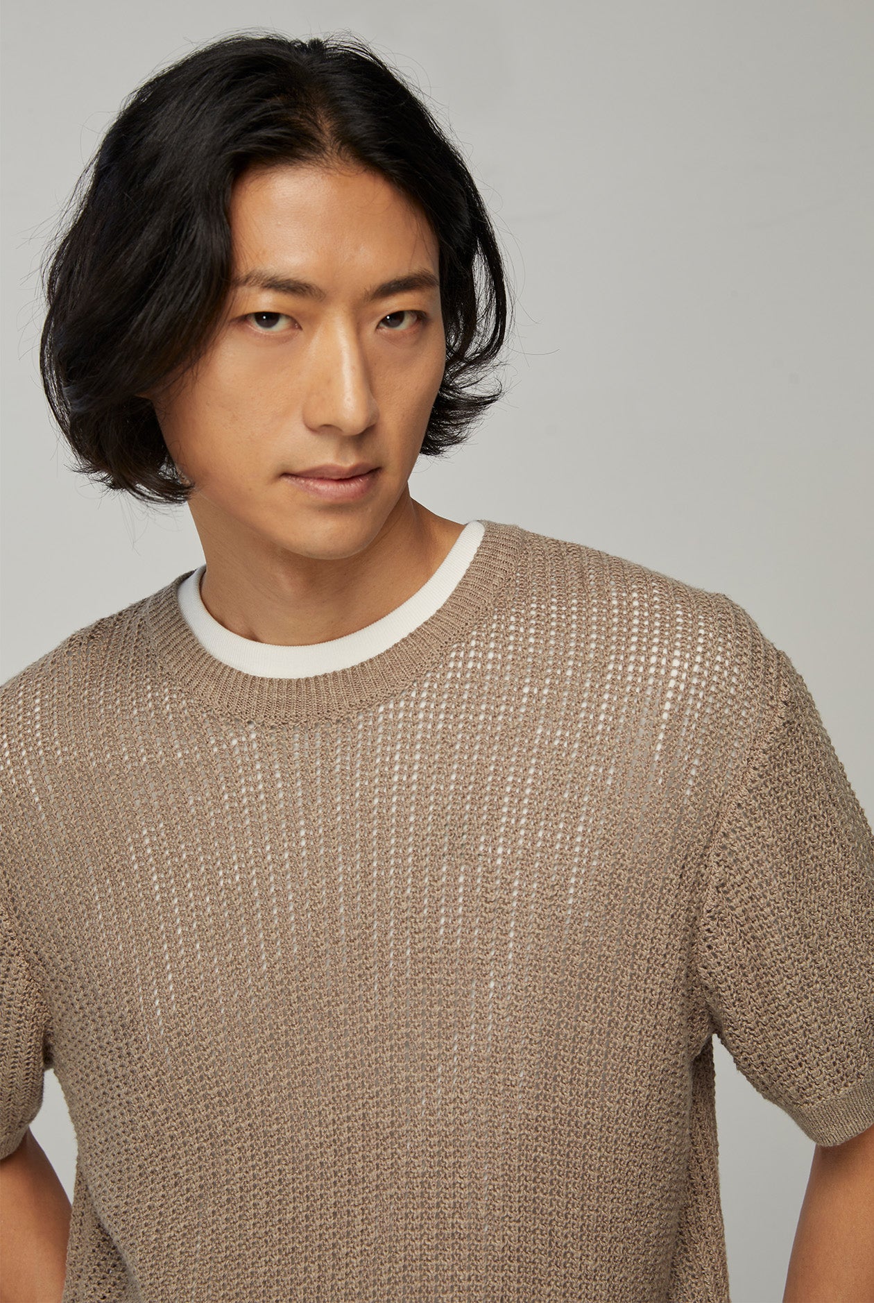 RELAXED RIBBED KNIT TEE