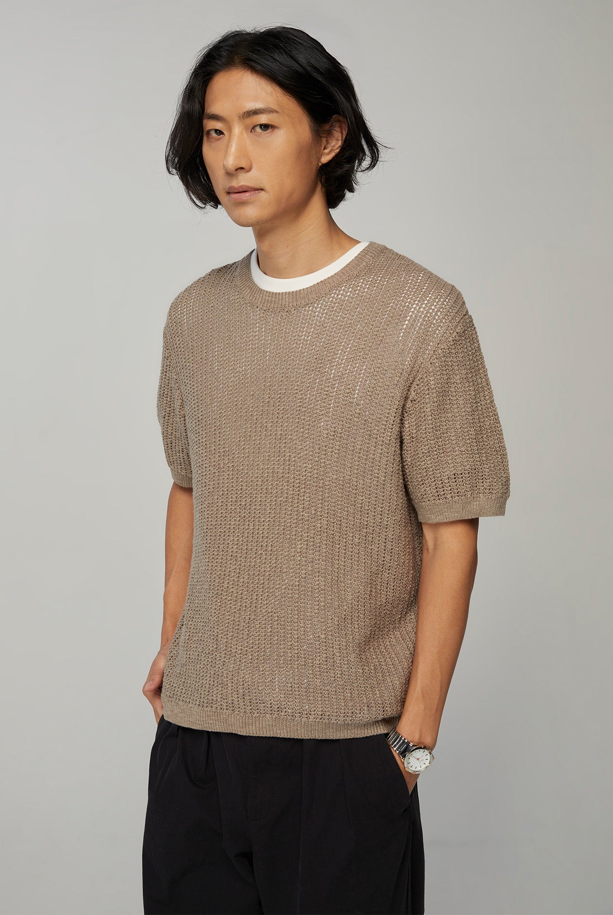 RELAXED RIBBED KNIT TEE