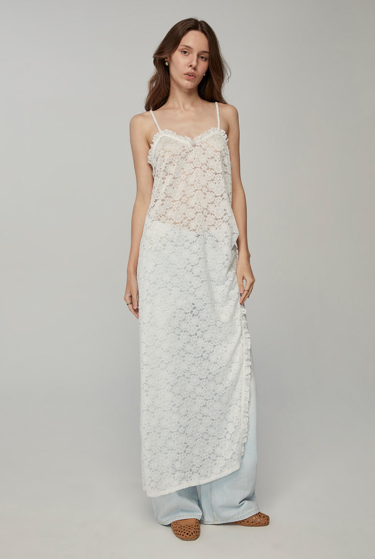 LACE TRIM TUNIC DRESS