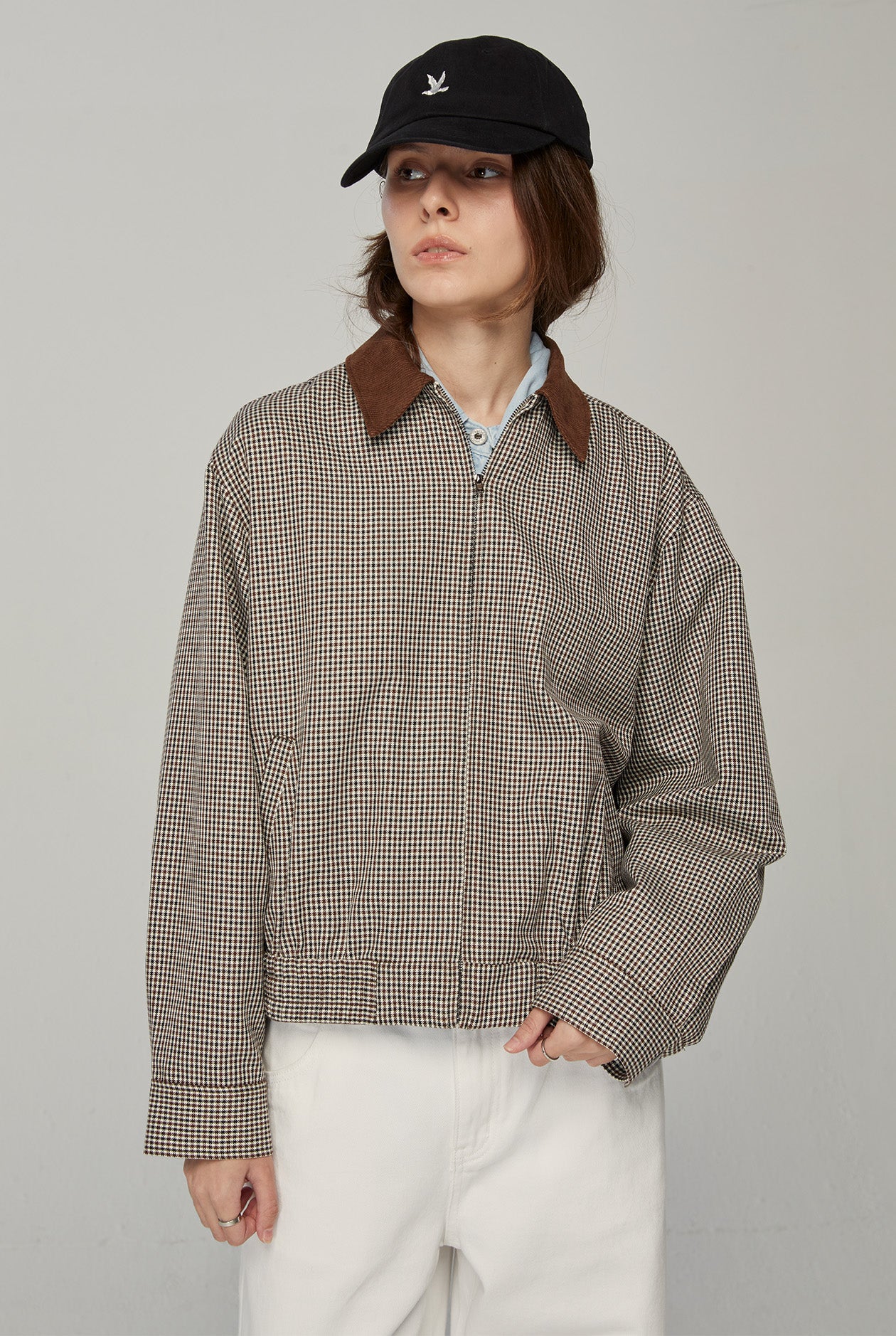 CHECKERED ZIP JACKET