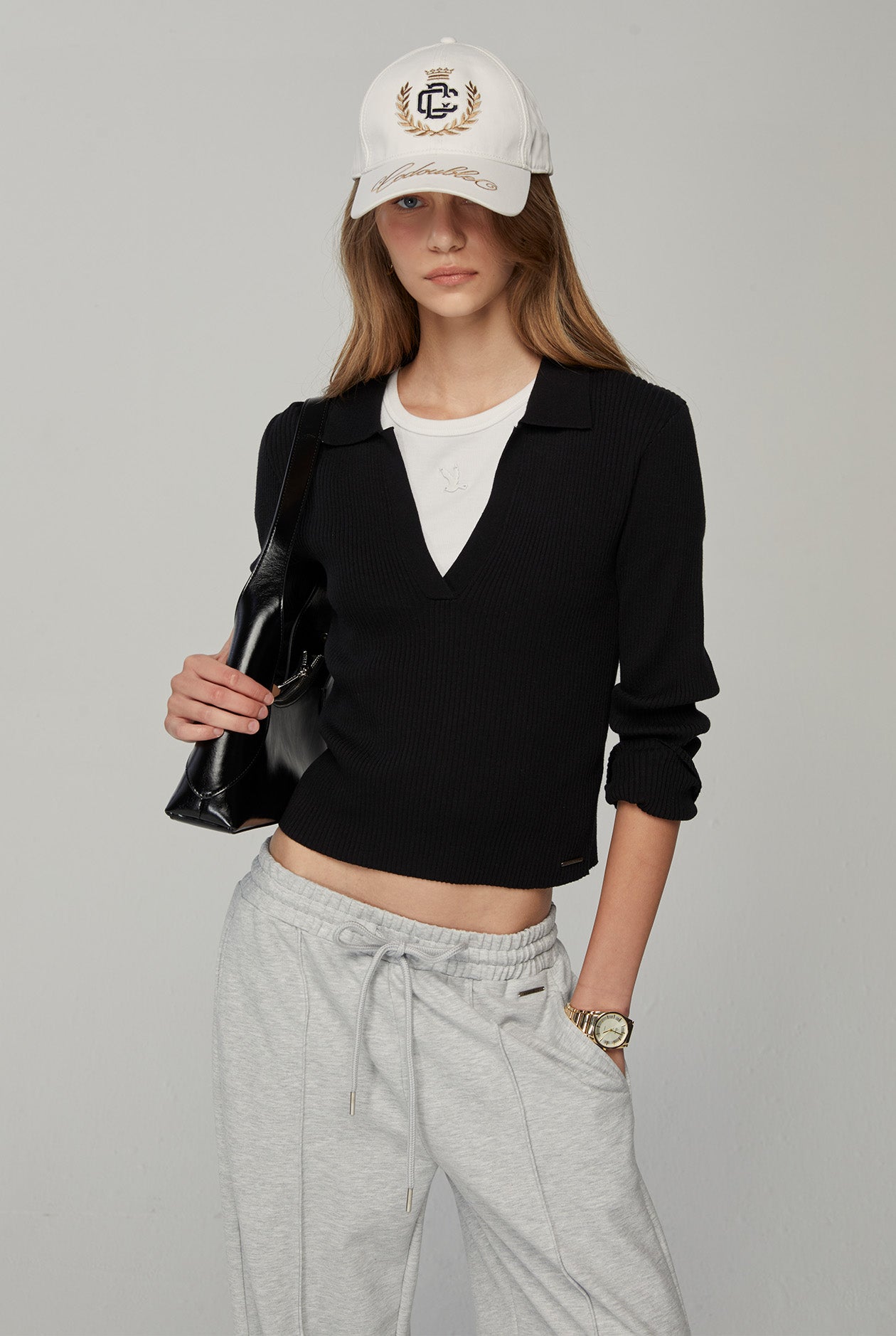 LONG SLEEVE POLO SWEATER