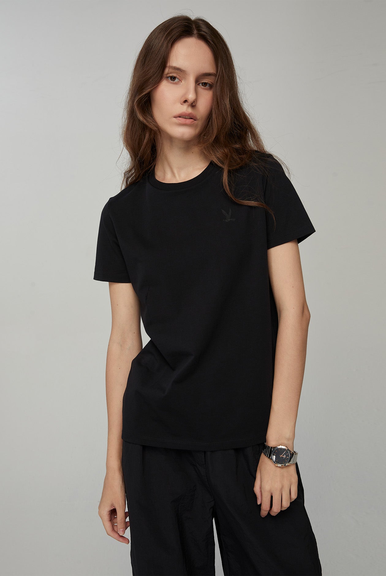 SILICONE BIRD LOGO ROUND NECK TEE