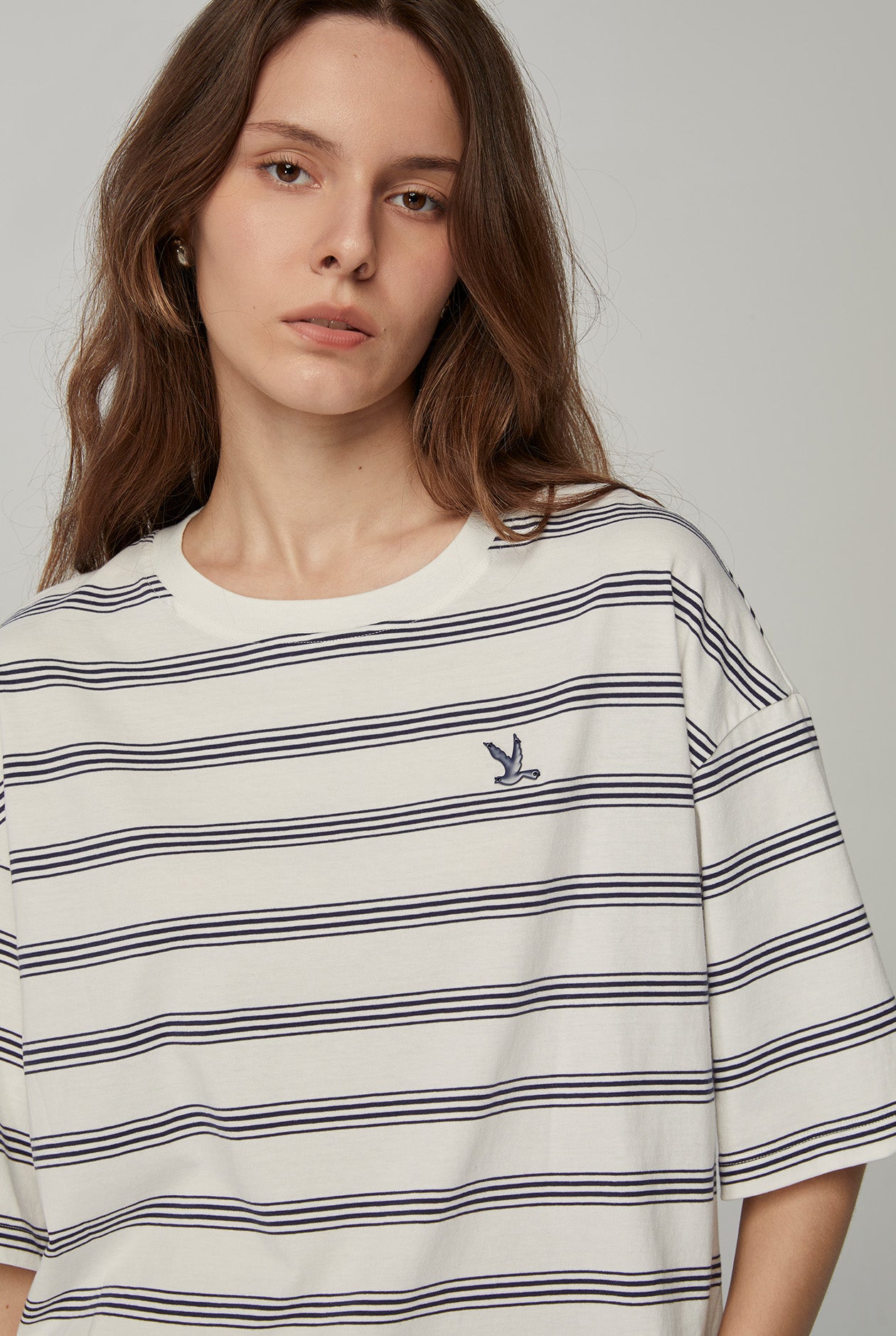 BIRD LOGO STRIPED CROP TOP