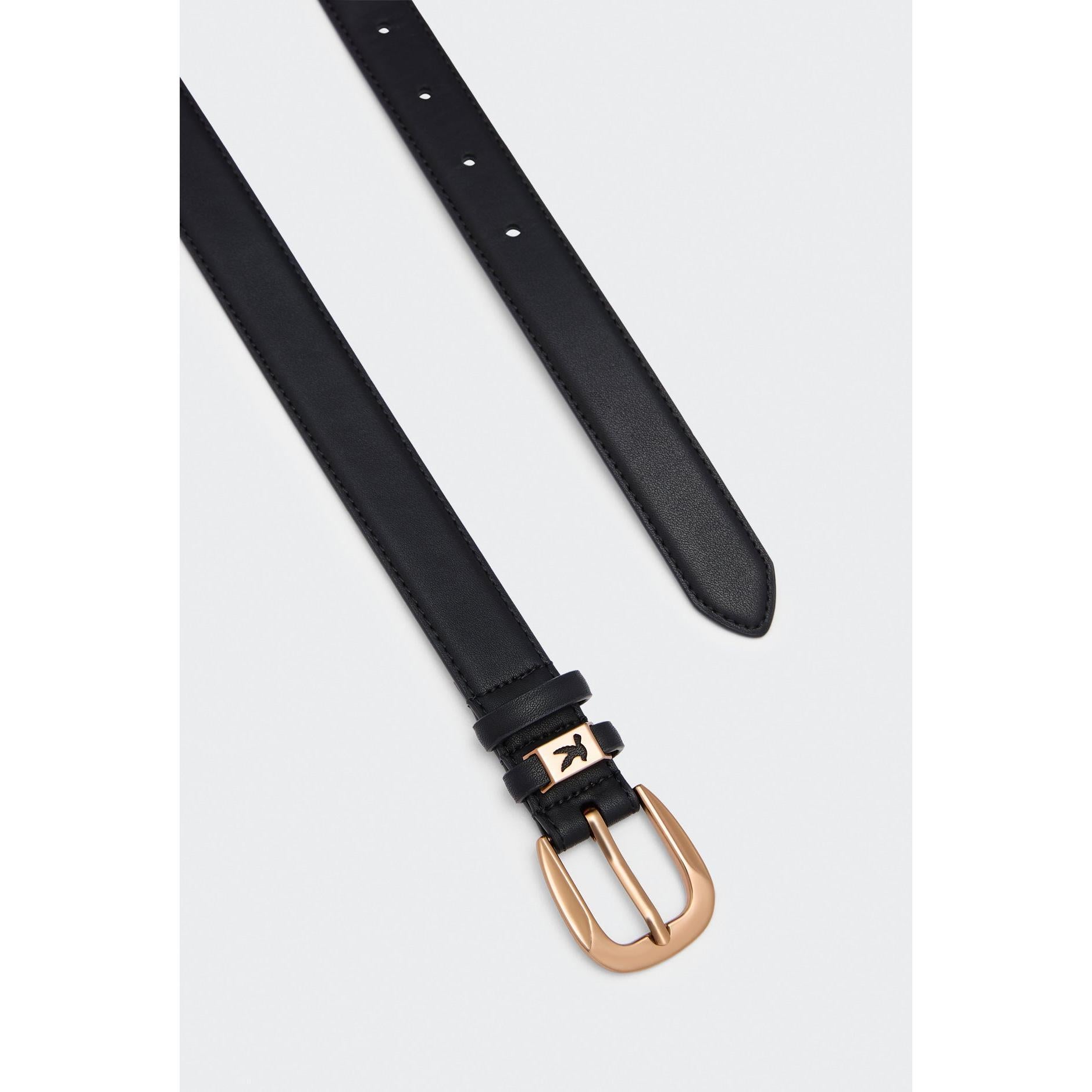 LEATHER BELT WITH LOGO LOOP