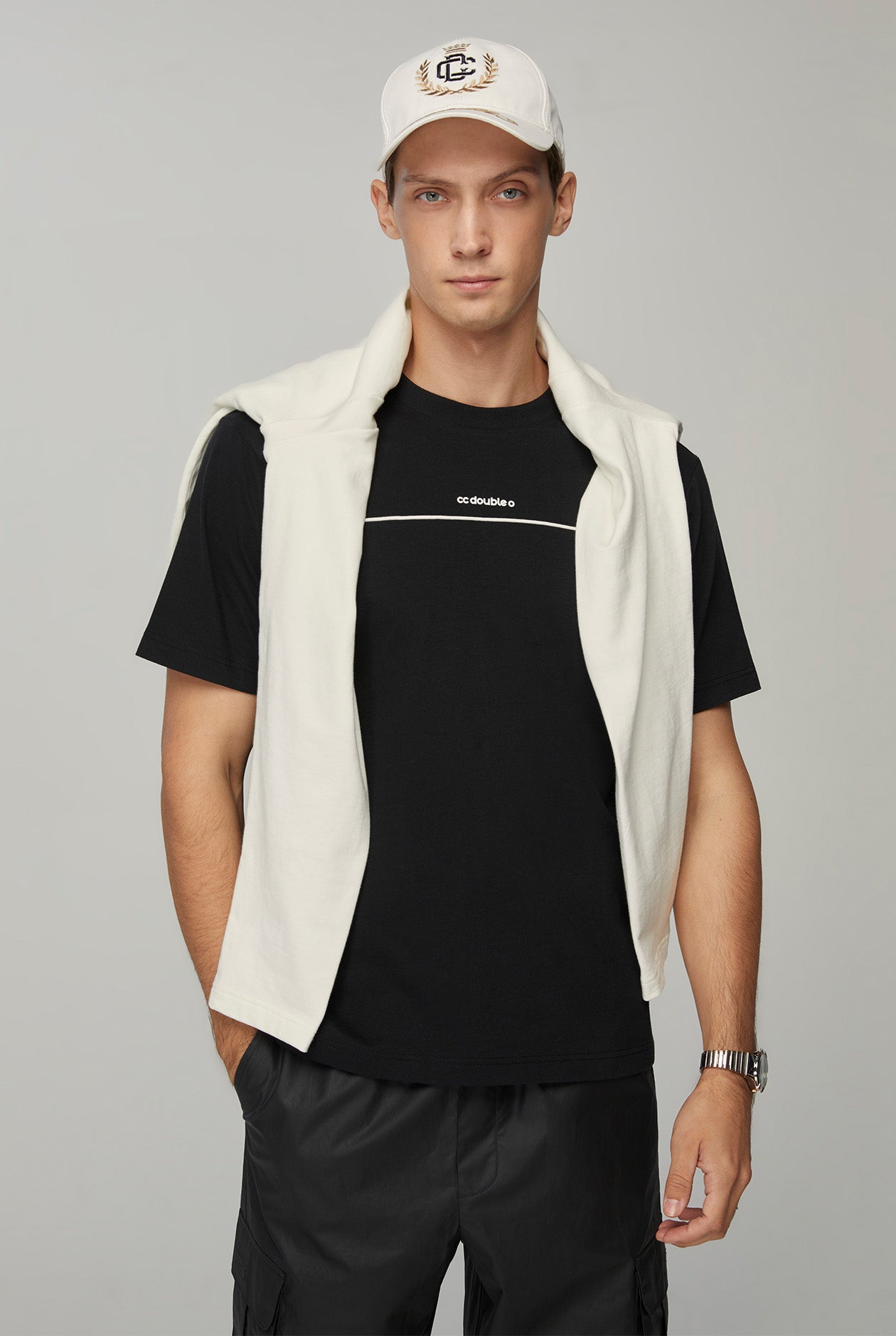 CHEST STRIPED SHORT SLEEVE TEE