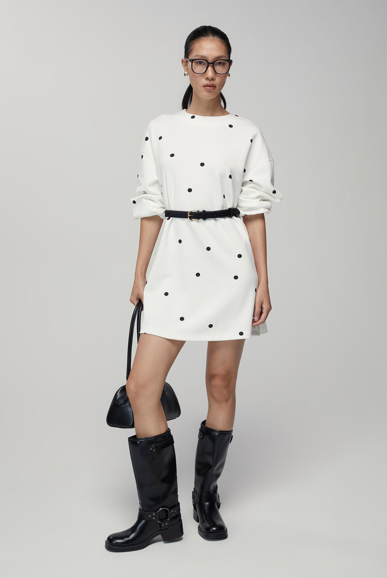 POLKA DOT PUFF SLEEVE DRESS