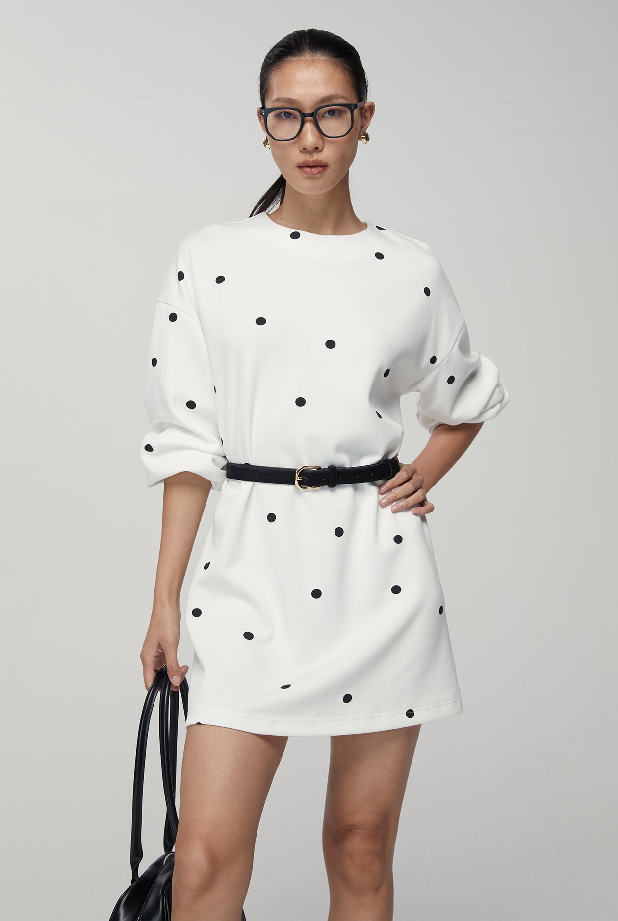 POLKA DOT PUFF SLEEVE DRESS