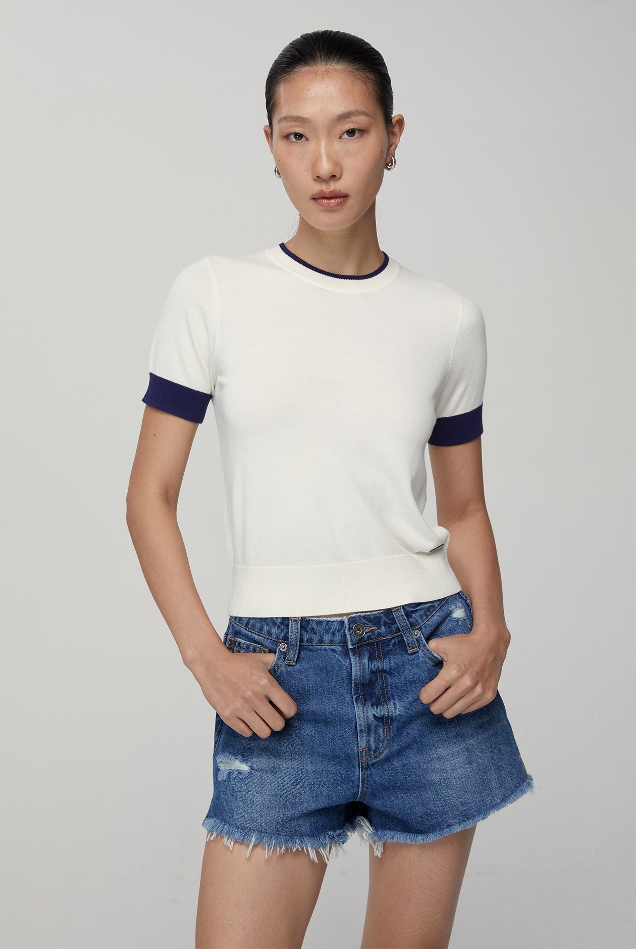 RINGER KNITTED TEE