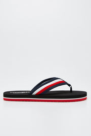 CONTRAST STRAP LOGO FLIP FLOPS