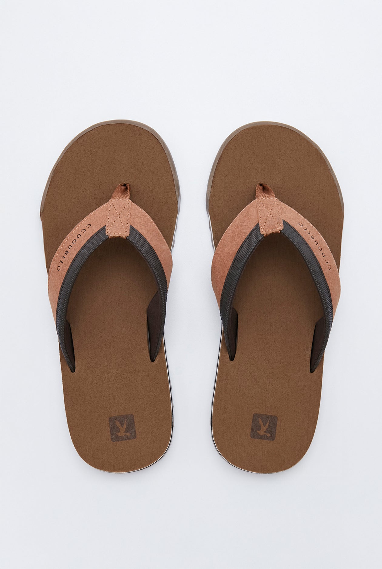 PU LEATHER LOGO STRAP FLIP FLOPS