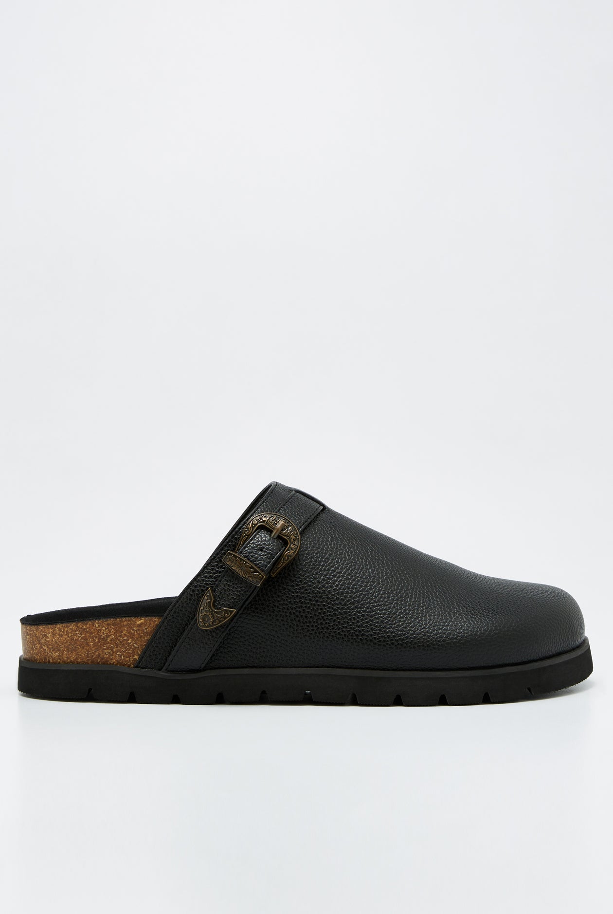 CLASSIC LEATHER CLOG MULES IN BLACK