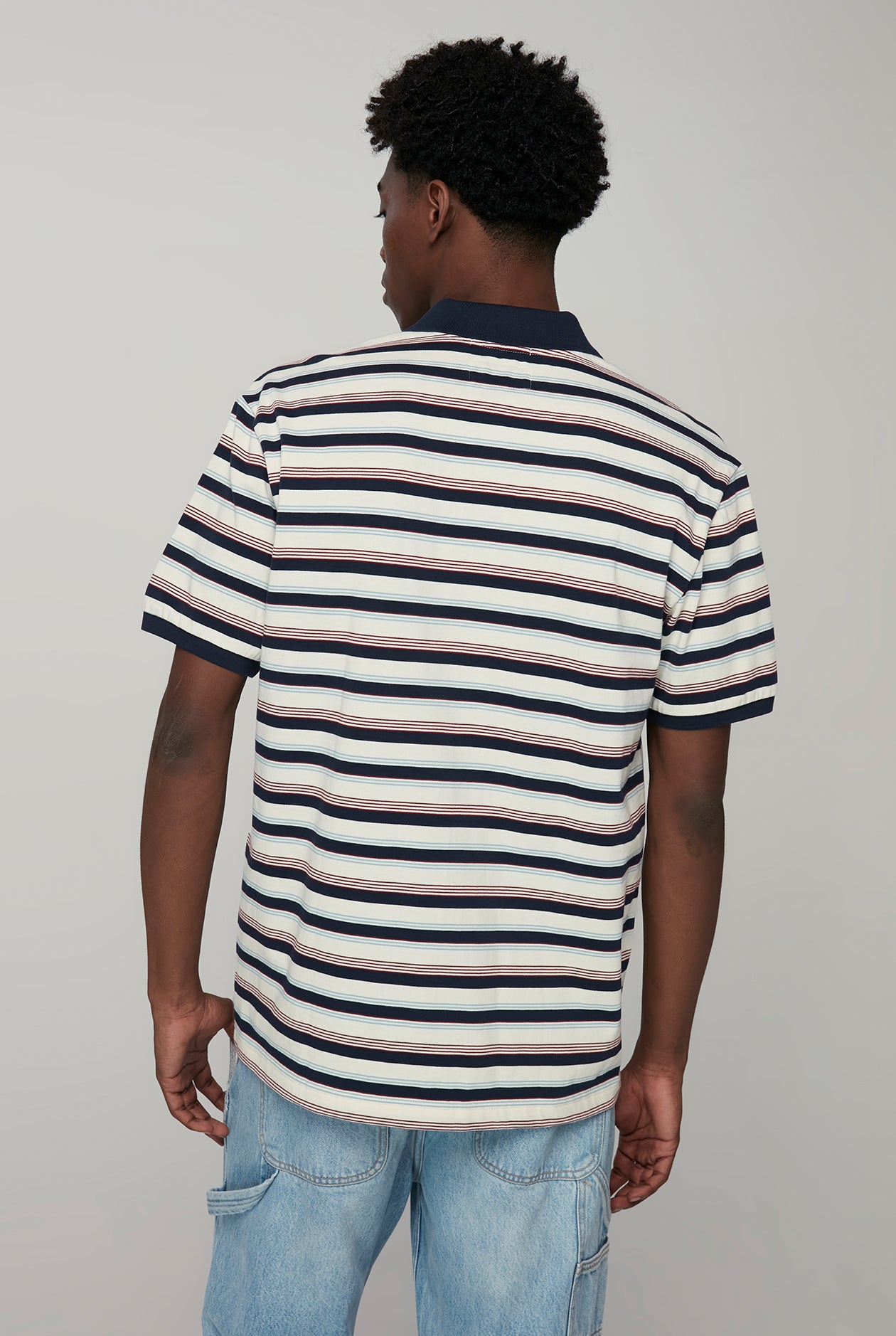 20th ANNIVERSARY BIRD LOGO NARROW STRIPED POLO