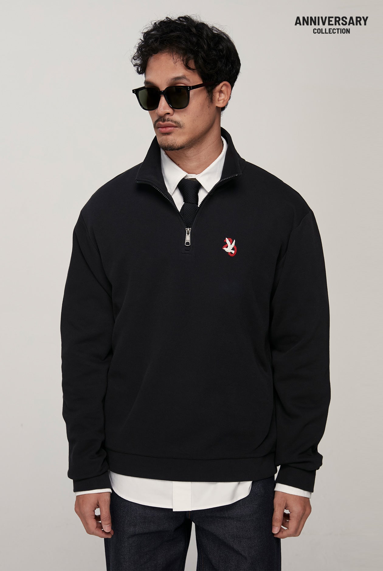 20th ANNIVERSARY BIRD LOGO HALF-ZIP SWEATSHIRT