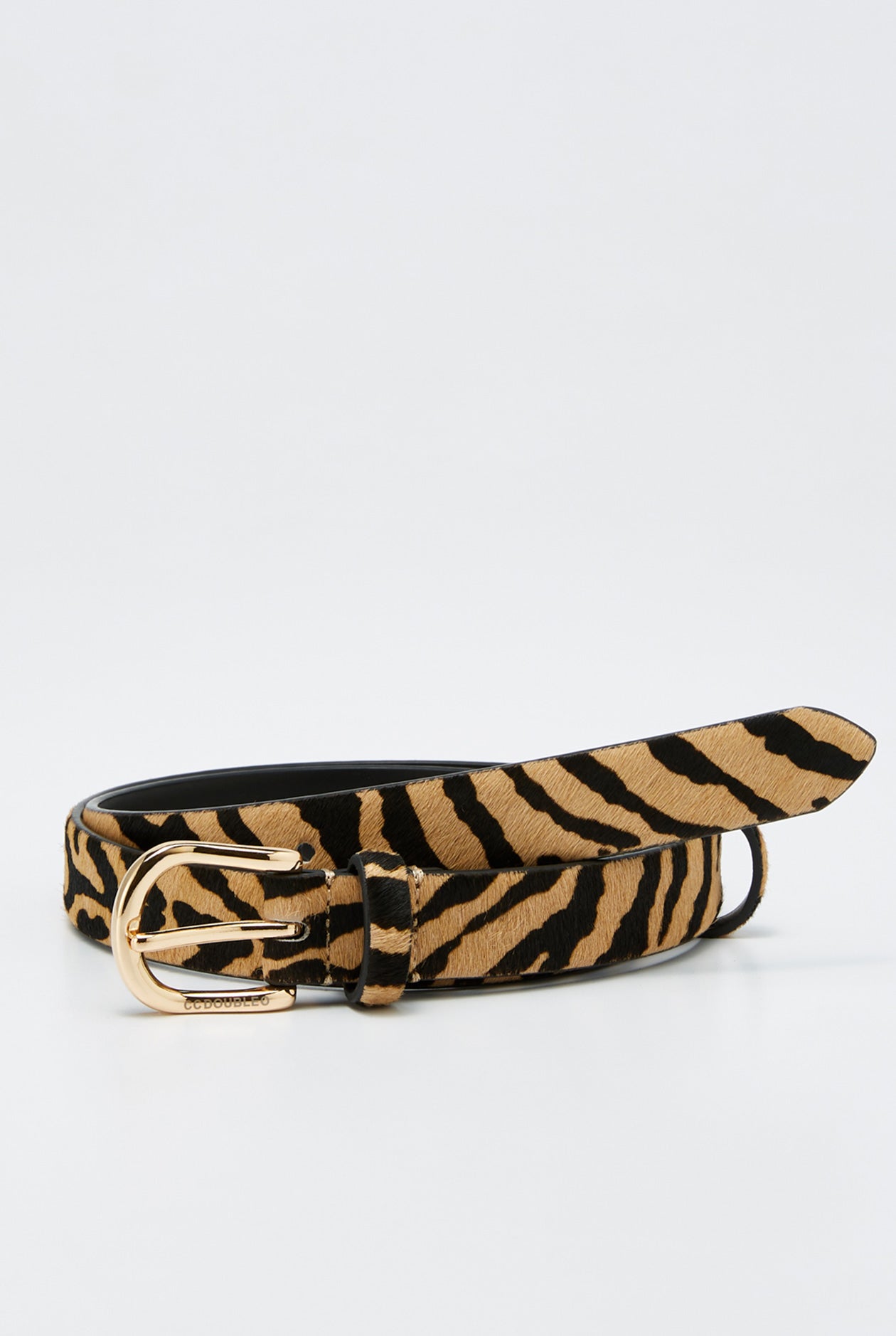 LEOPARD PRINTED CALF HAIR BELT