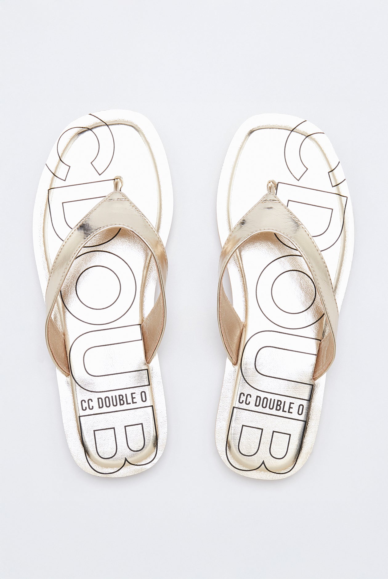 METALLIC LOGO FLIP FLOPS