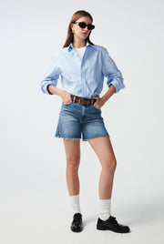 DISTRESSED DENIM SHORTS
