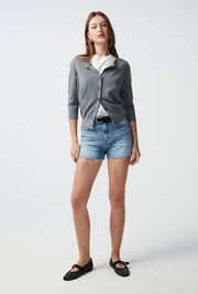 MID RISE DENIM SHORTS