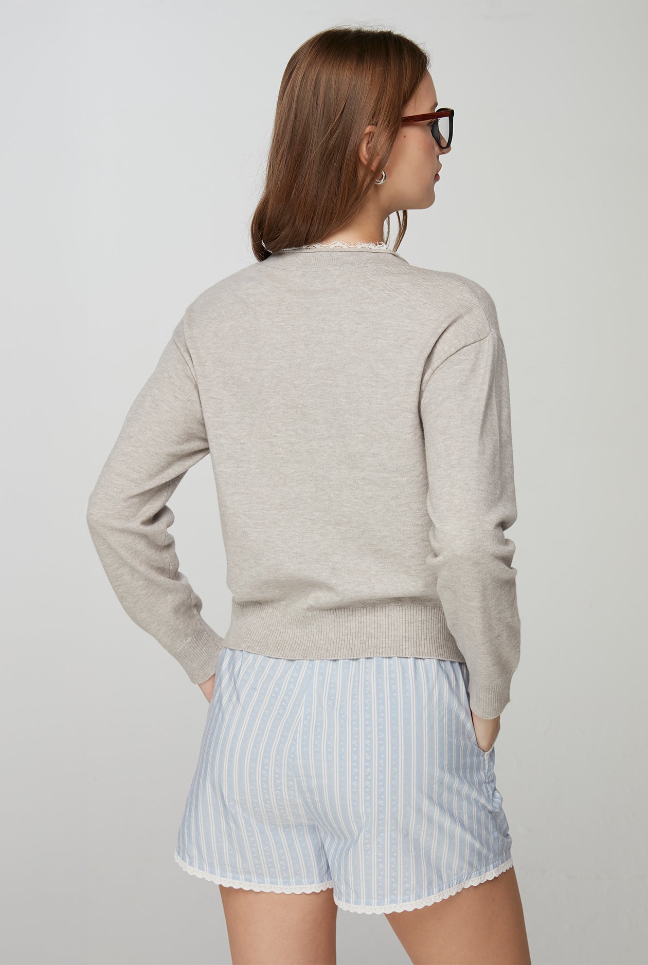 LACE TRIM CARDIGAN