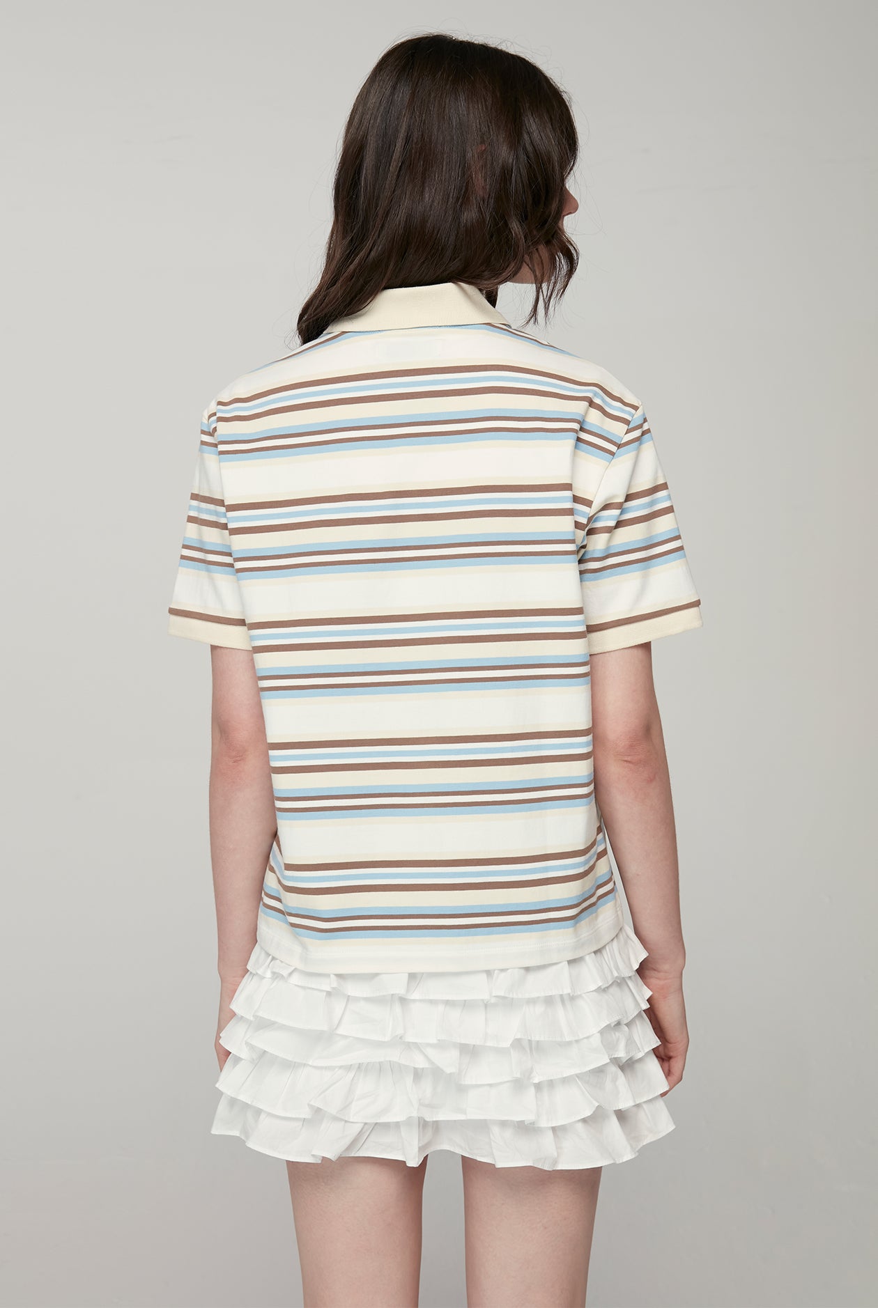 20th ANNIVERSARY  SHORT SLEEVE MULTI STRIPED POLO SHIRT