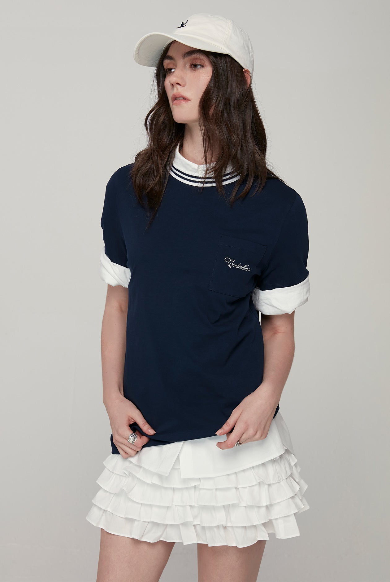 STRIPED COLLAR TEE
