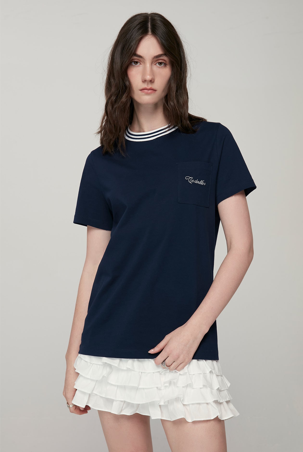 STRIPED COLLAR TEE