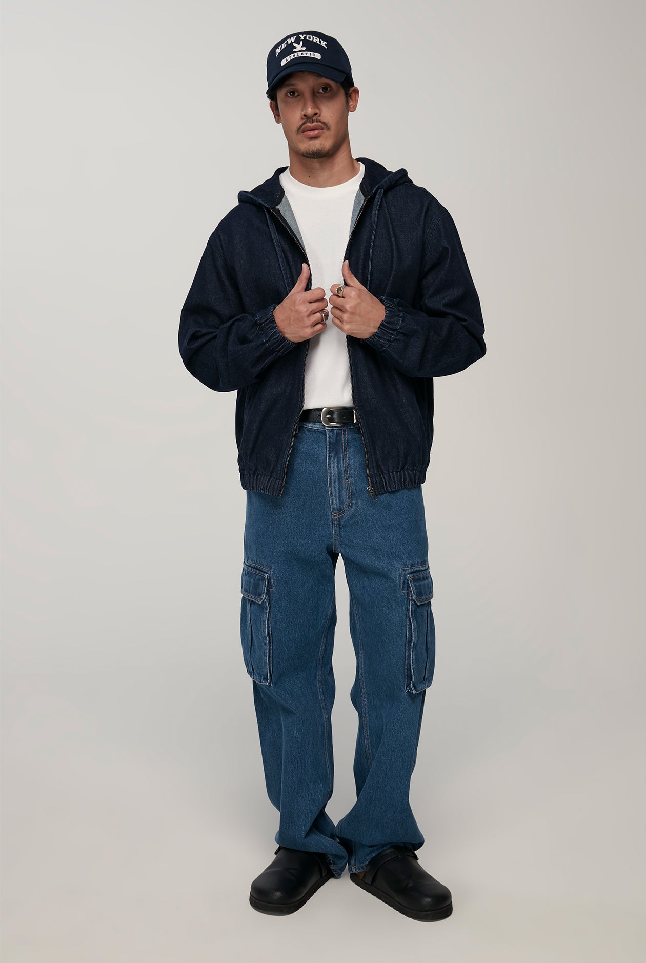 ZIP UP DENIM HOODIE