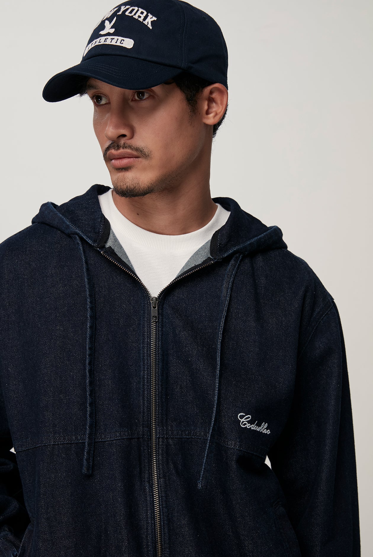 ZIP UP DENIM HOODIE