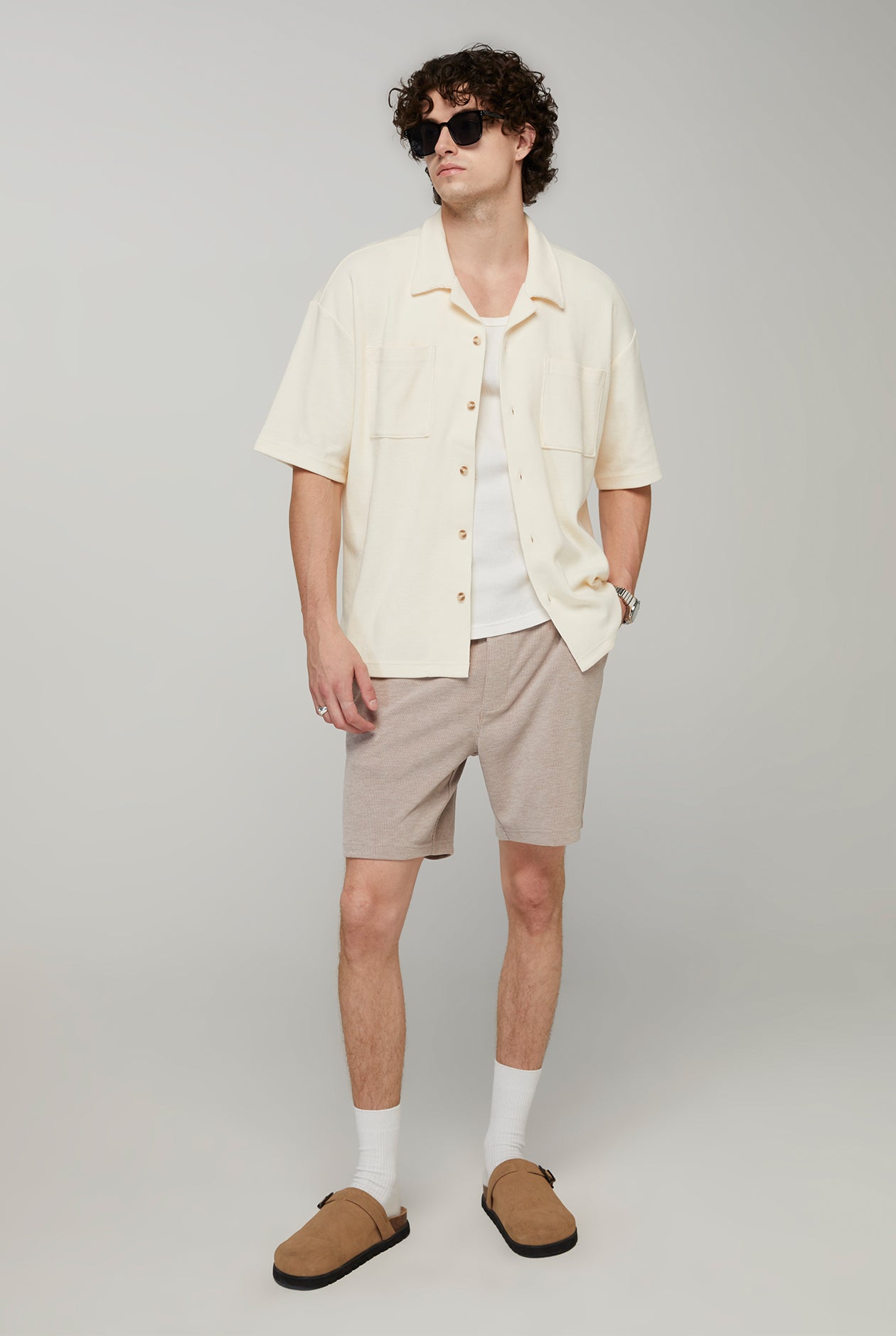 WAFFLE JERSEY SHIRT