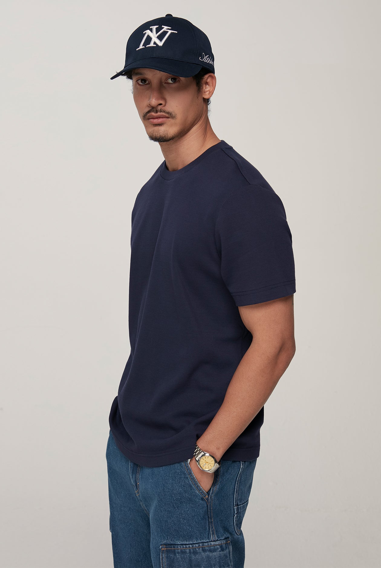 CHECKED WAFFLE TEE