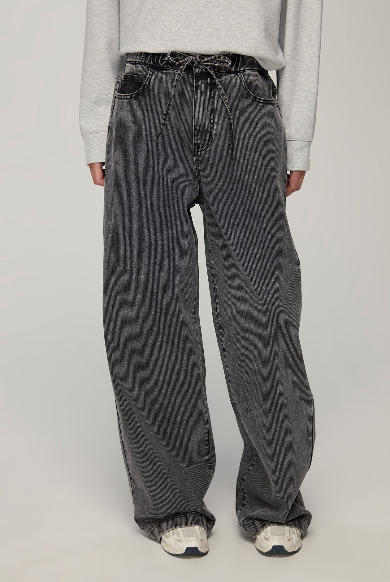 DRAWSTRING WIDE LEG PANTS