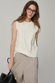 WAVY STITCH KNITTED TOP