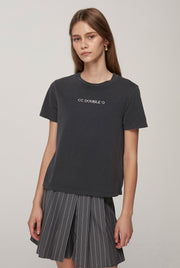 ACID WASH CROPPED TEE