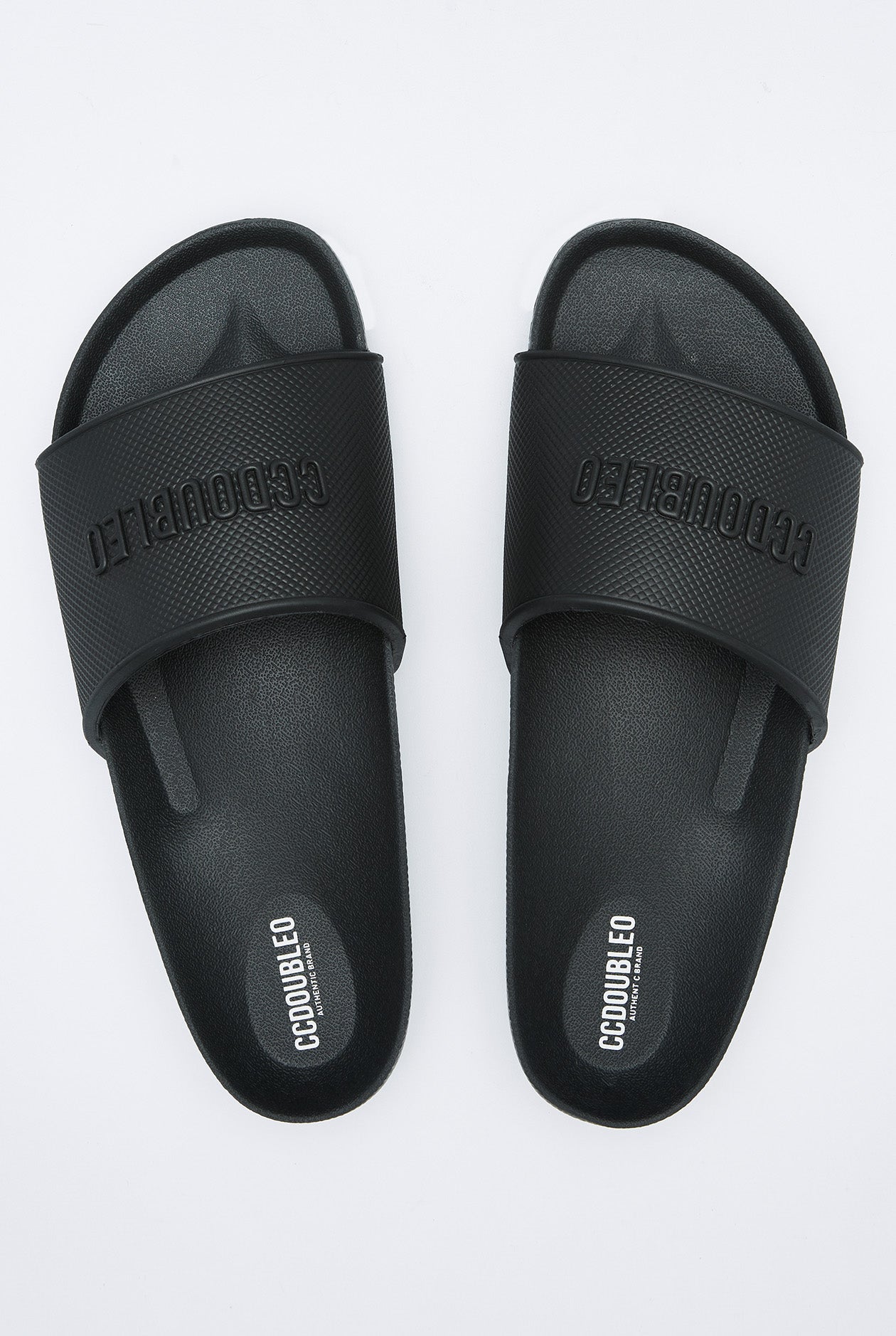 DEBOSSED LOGO SLIDE SANDALS