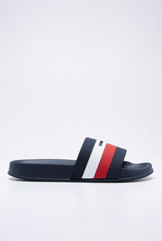 TRI COLOR LOGO SLIDE SANDALS