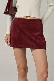 A-LINE SUEDE SKIRT Dark Red / 6