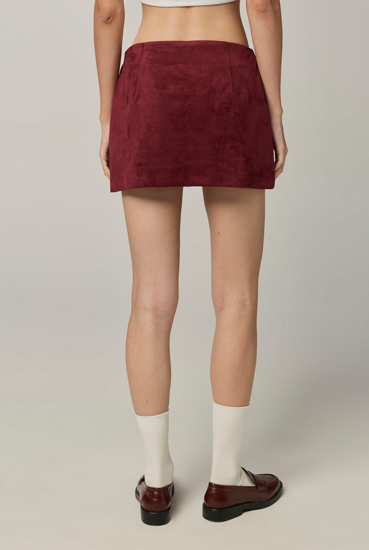 A-LINE SUEDE SKIRT Dark Red / 6