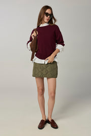 QUILTED MINI SKIRT Green / 6