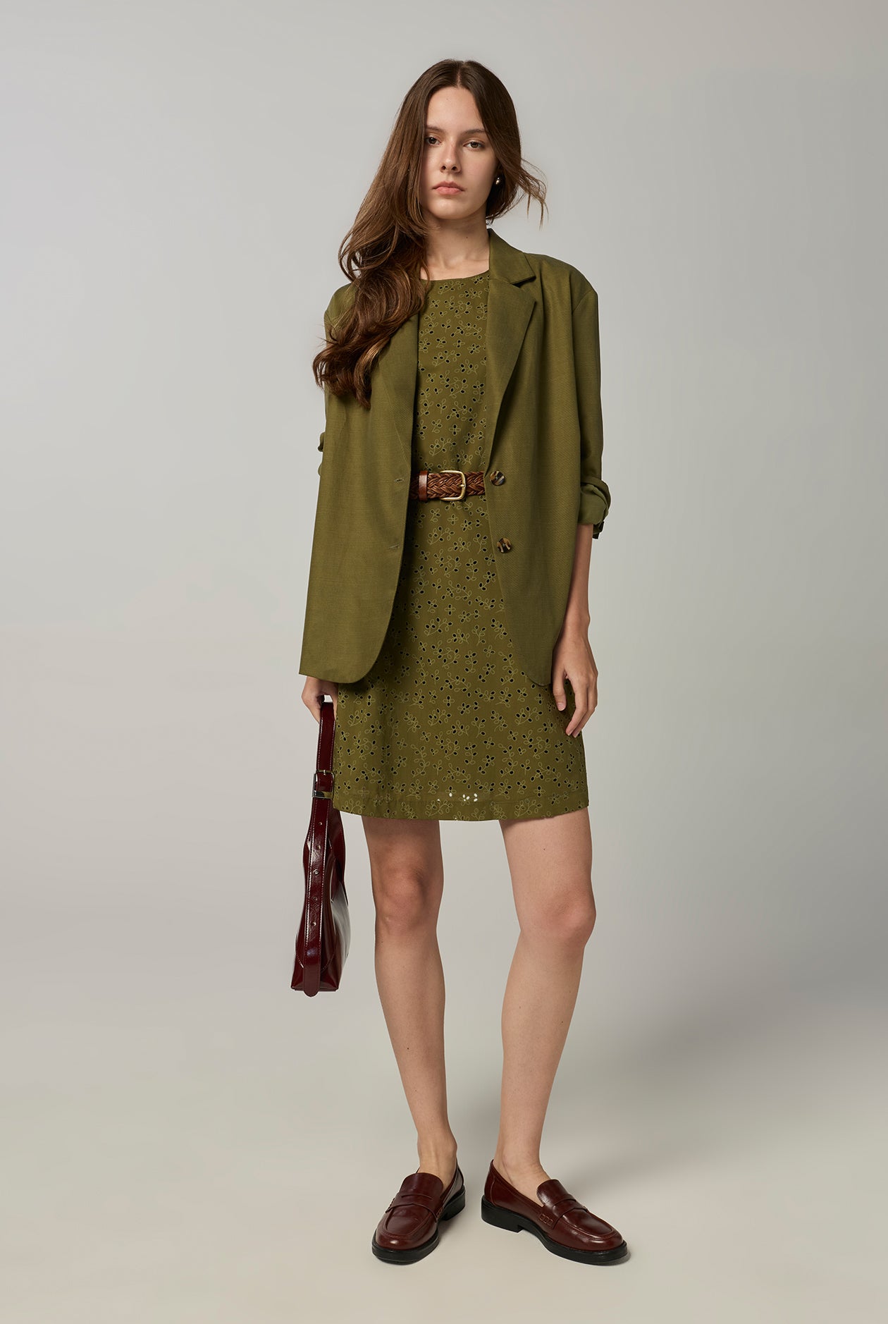 BASIC GREEN OVERSIZED FIT BLAZER Green / L