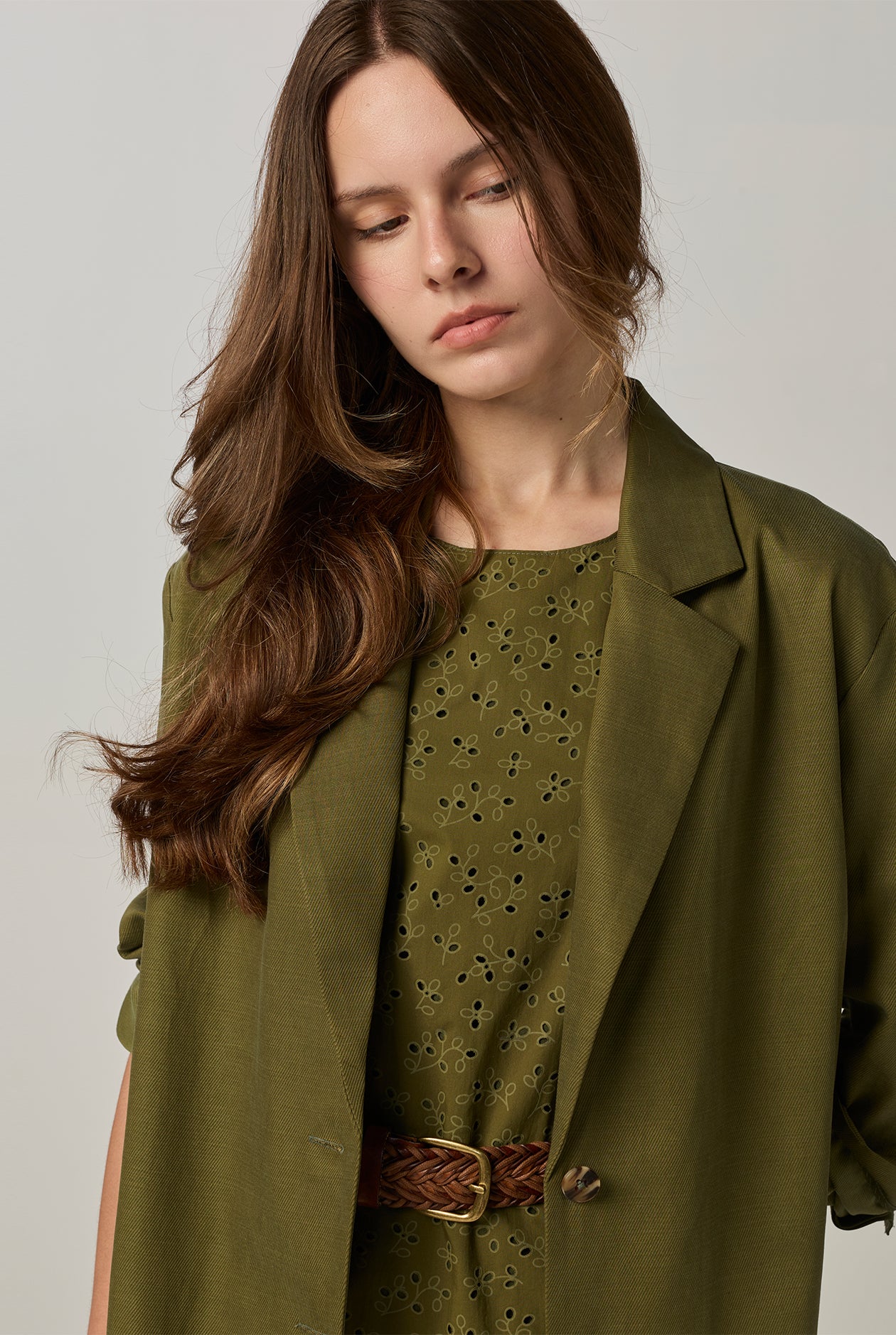 BASIC GREEN OVERSIZED FIT BLAZER Green / L