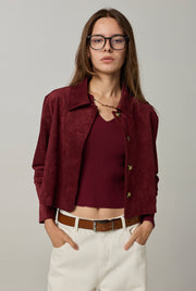 SUEDE JACKET Dark Red / L