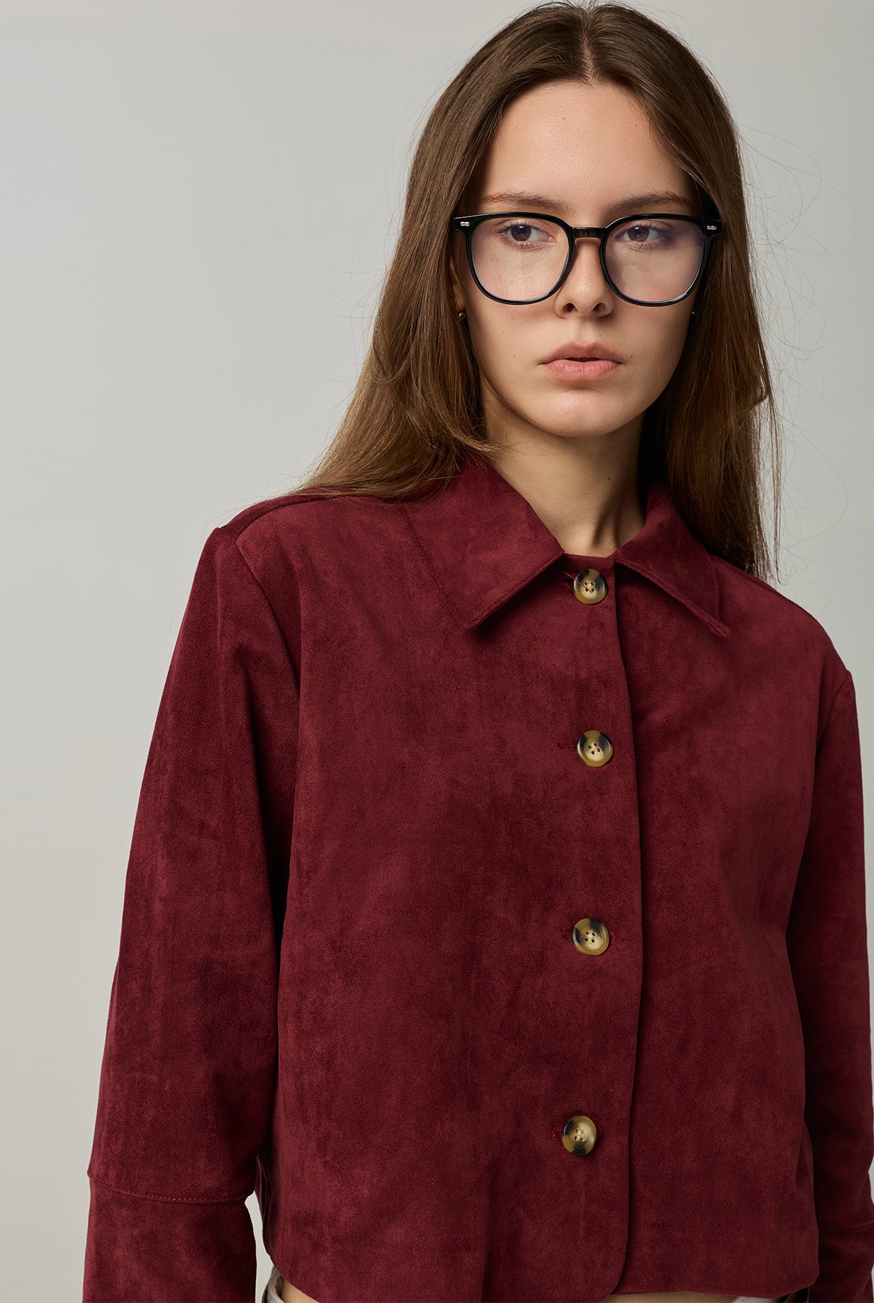 SUEDE JACKET Dark Red / L