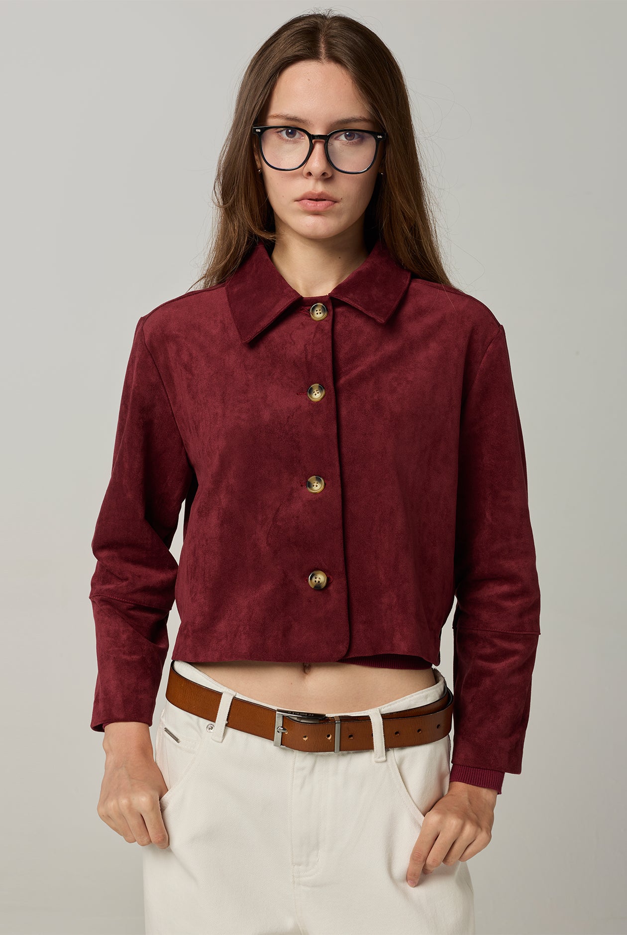 SUEDE JACKET Dark Red / L